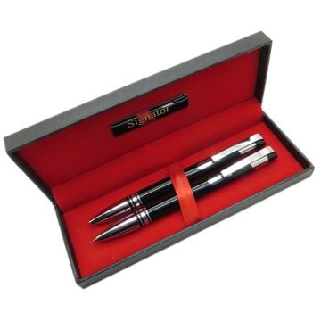 Signator® T607 Siyah Krom Tükenmez Kalem + Versatil Kalem Seti | İsme Özel Kalem | Hediyelik Kalem
