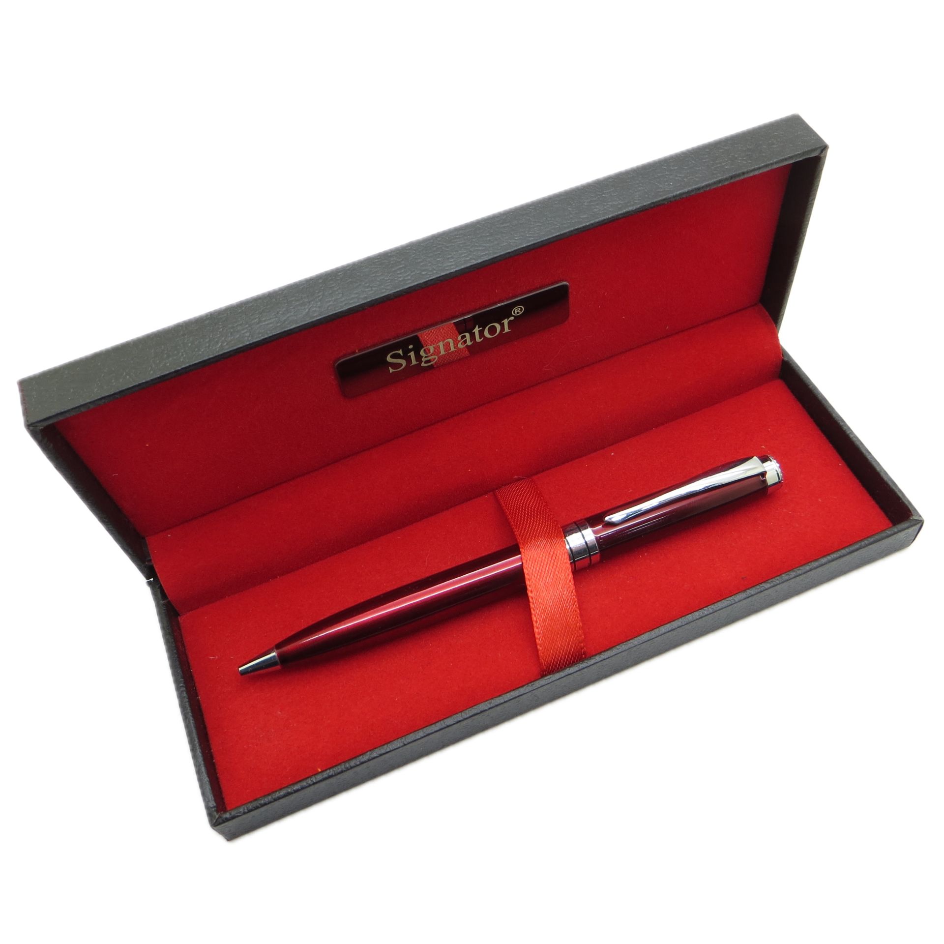 Signator® T618 Kırmızı Krom Tükenmez Kalem | İsme Özel Kalem | Hediyelik Kalem