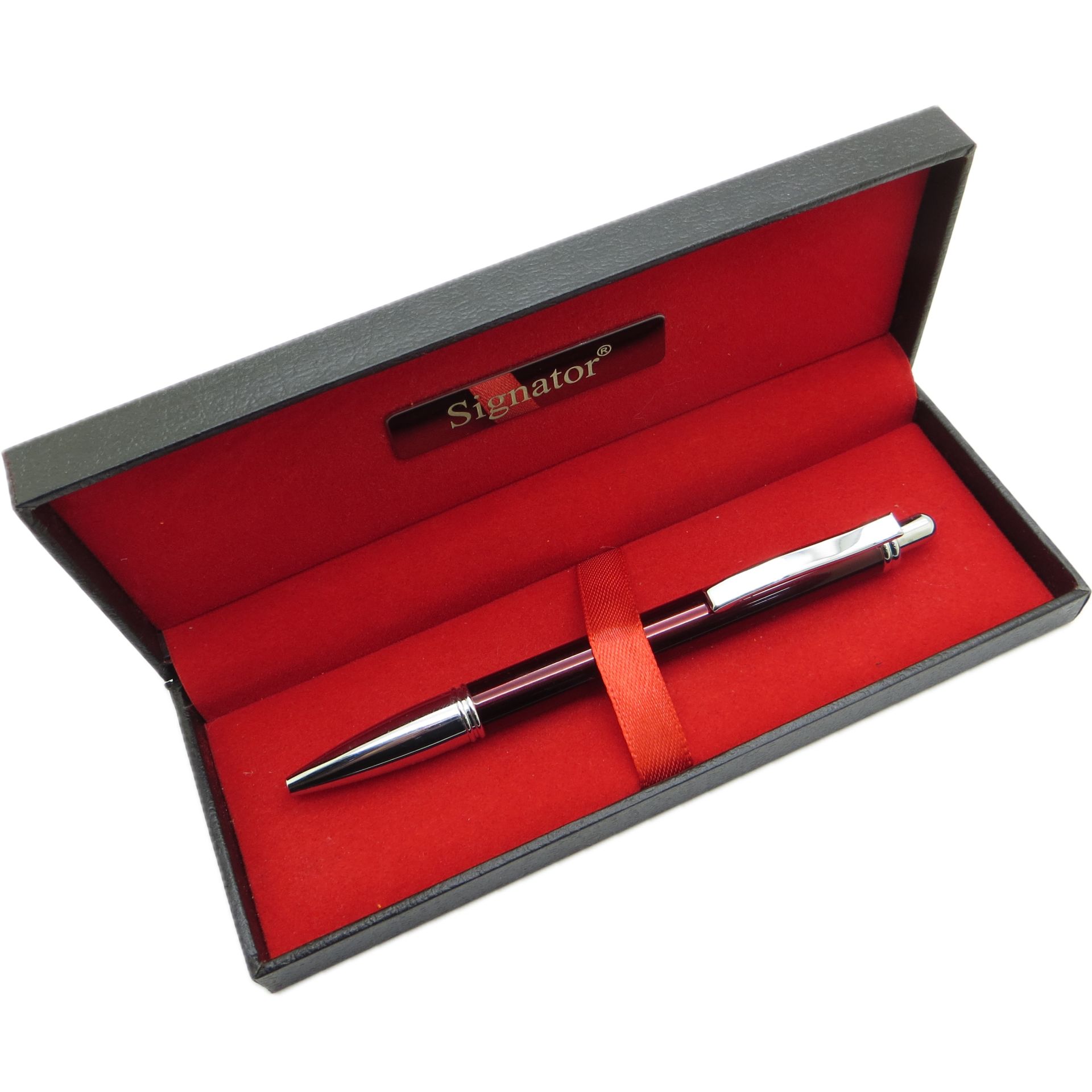 Signator® T619 Kırmızı Krom Tükenmez Kalem | İsme Özel Kalem | Hediyelik Kalem