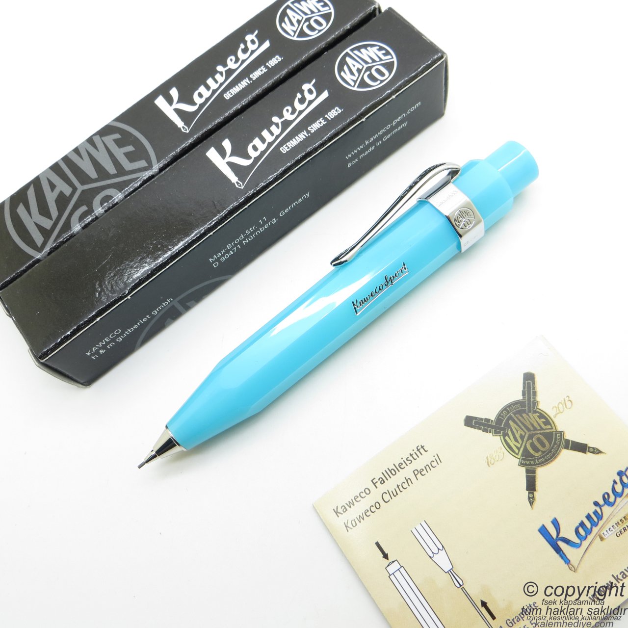 Kaweco 10001871 Frosted Mavi Sport 0.7 Versatil Kalem Turkuaz | İsme Özel Kalem