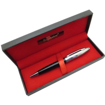 Signator® T626 Siyah Krom Tükenmez Kalem | İsme Özel Kalem | Hediyelik Kalem