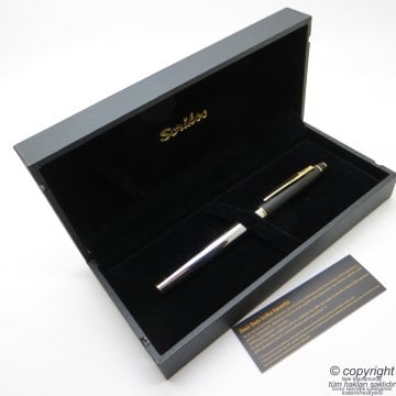 Scrikss Special İsme Özel Gold Krom Mat Siyah Altın Ahşap Kutulu Dolma Kalem