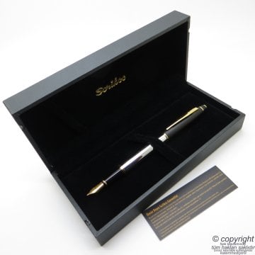 Scrikss Special İsme Özel Gold Krom Mat Siyah Altın Ahşap Kutulu Dolma Kalem