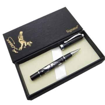 Signator® T658 Atatürk Silüeti ve İmzası Yaldızlı Roller Kalem | İsme Özel Kalem | Hediyelik Kalem