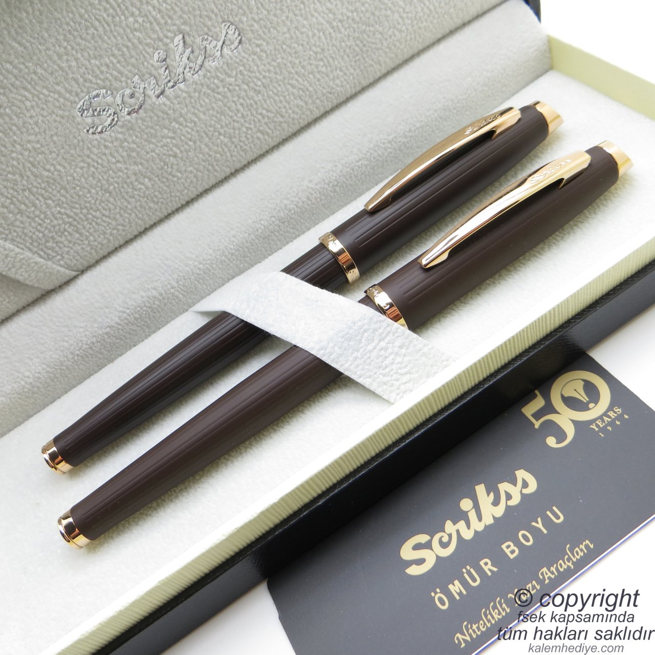 Scrikss 39 Rose Gold Dolma Kalem + Roller Kalem Seti | Scrikss Oscar | İsme Özel Kalem | Hediye Kalem