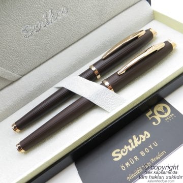 Scrikss 39 Rose Gold Dolma Kalem + Roller Kalem Seti | Scrikss Oscar | İsme Özel Kalem | Hediye Kalem