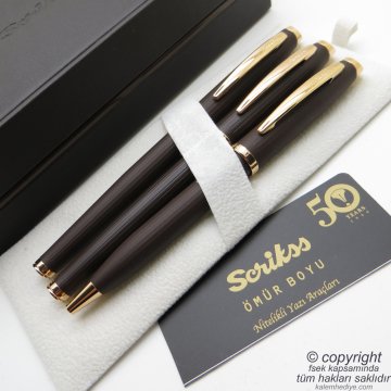 Scrikss 39 3'lü Takım Rose Gold | Dolma Kalem + Roller Kalem + Tükenmez Kalem Seti | Scrikss Oscar | İsme Özel Kalem | Hediyelik Kalem