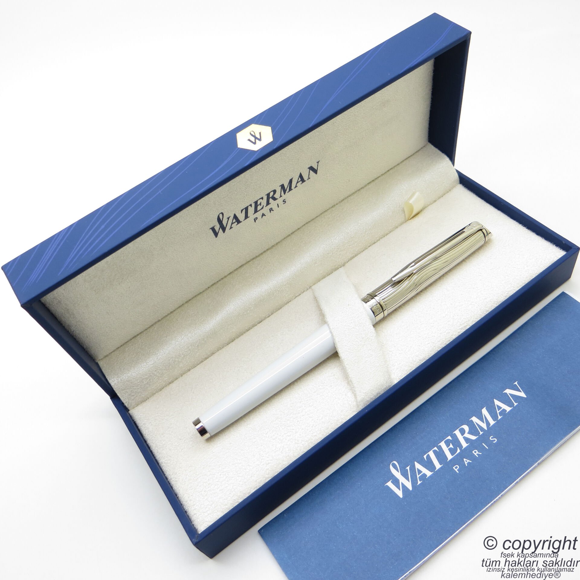 Waterman Hemisphere Silky Beyaz Roller Kalem | İsme Özel Kalem | Hediye Kalem