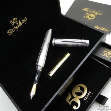Scrikss Heritage Dolma Kalem Platin 50.Yıl Scrikss Kalem | İsme Özel Kalem | Hediyelik Kalem