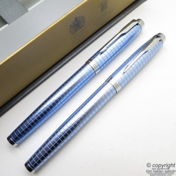 Parker IM Premium Sky Mavi Dolma Kalem + Roller Kalem Set | İsme Özel