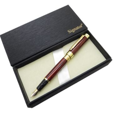 Signator® ST201 Bordo Sedefli Lake Gold Dolma Kalem | İsme Özel Kalem