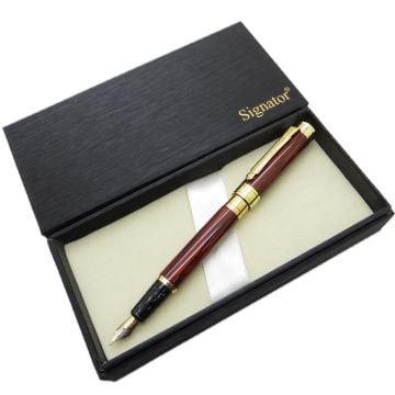 Signator® ST201 Bordo Sedefli Lake Gold Dolma Kalem | İsme Özel Kalem