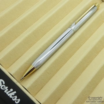 Scrikss 722W Gold Krom Versatil Kalem | Scrikss Kalem | İsme Özel Kalem | Hediyelik Kalem
