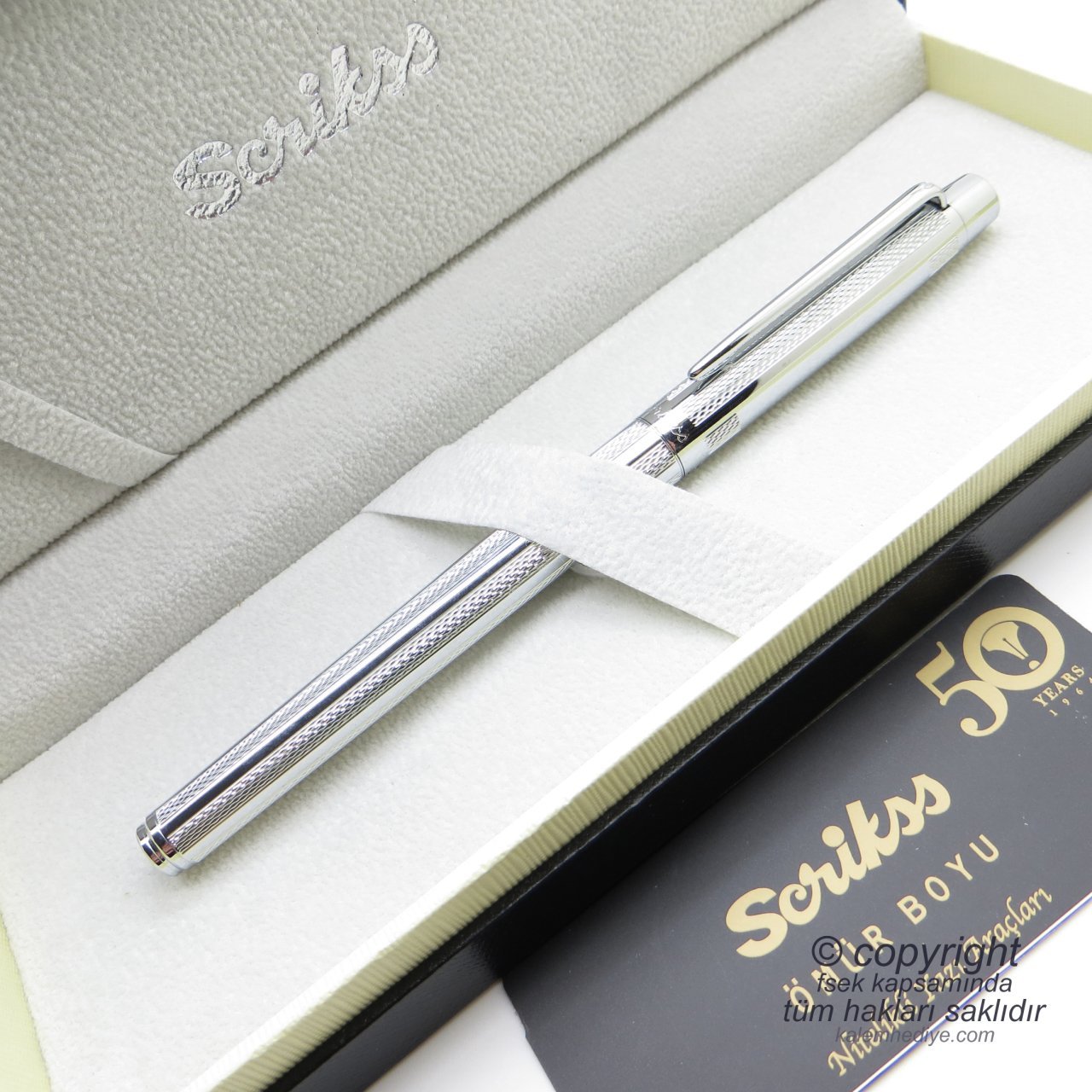 Scrikss 722W Krom Roller Kalem | Scrikss Kalem | İsme Özel Kalem | Hediyelik Kalem