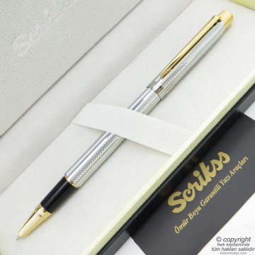 Scrikss 722W Gold Krom Roller Kalem | Scrikss Kalem | İsme Özel Kalem | Hediyelik Kalem