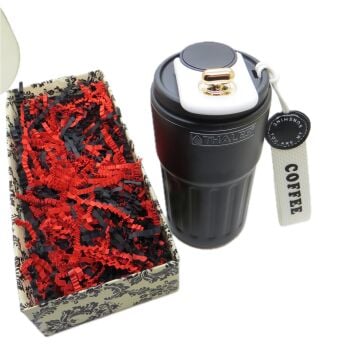 Thales Glacier Siyah Çelik Termos 500ml. Dijital Sıcaklık Göstergeli | Kişiye Özel Termos