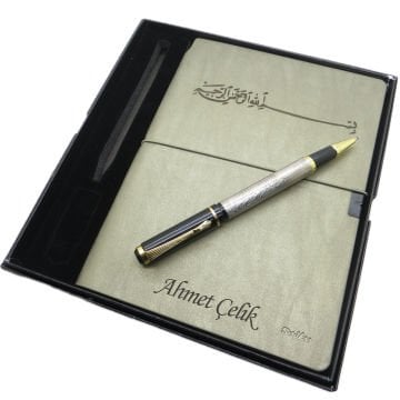 Scrikss İsme Özel Verona Defter(Besmeleli) + İsme Özel Besmele Kalem + Kişiye Özel Kutulu Set