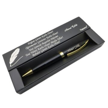 Signator® C401 Siyah Gold Tükenmez Kalem | İsme Özel Kalem | Hediyelik Kalem