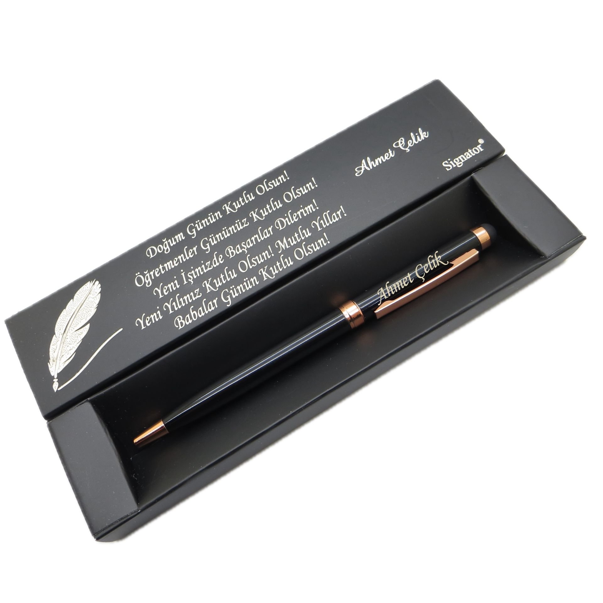 Signator® C402 Siyah Rose Gold Tükenmez Kalem | İsme Özel Kalem | Hediyelik Kalem