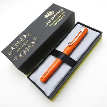 Jinhao Tam Metal Turuncu Dolma Kalem | İsme Özel Kalem