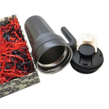 Thales Terra Siyah Çelik Termos 700ml. Dijital Sıcaklık Göstergeli | Kişiye Özel Termos