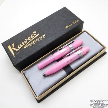 Kaweco Kalem Seti Frosted Pembe | Dolma Kalem + Tükenmez Kalem Set | İsme Özel Kalem