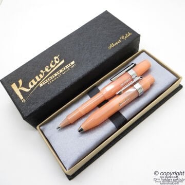 Kaweco Kalem Seti Frosted Şeftali | Roller Kalem + Tükenmez Kalem Set | İsme Özel Kalem