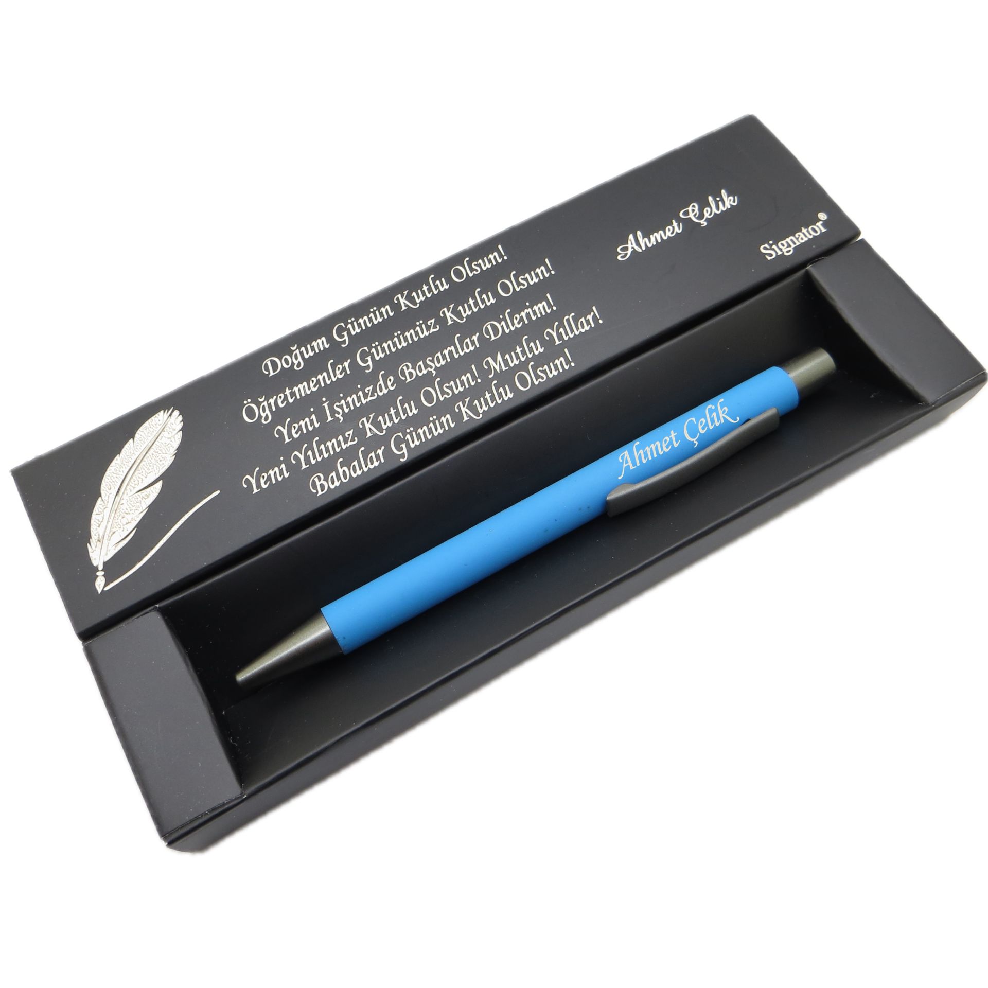 Signator® C424 Mavi Füme Tükenmez Kalem | İsme Özel Kalem | Hediyelik Kalem