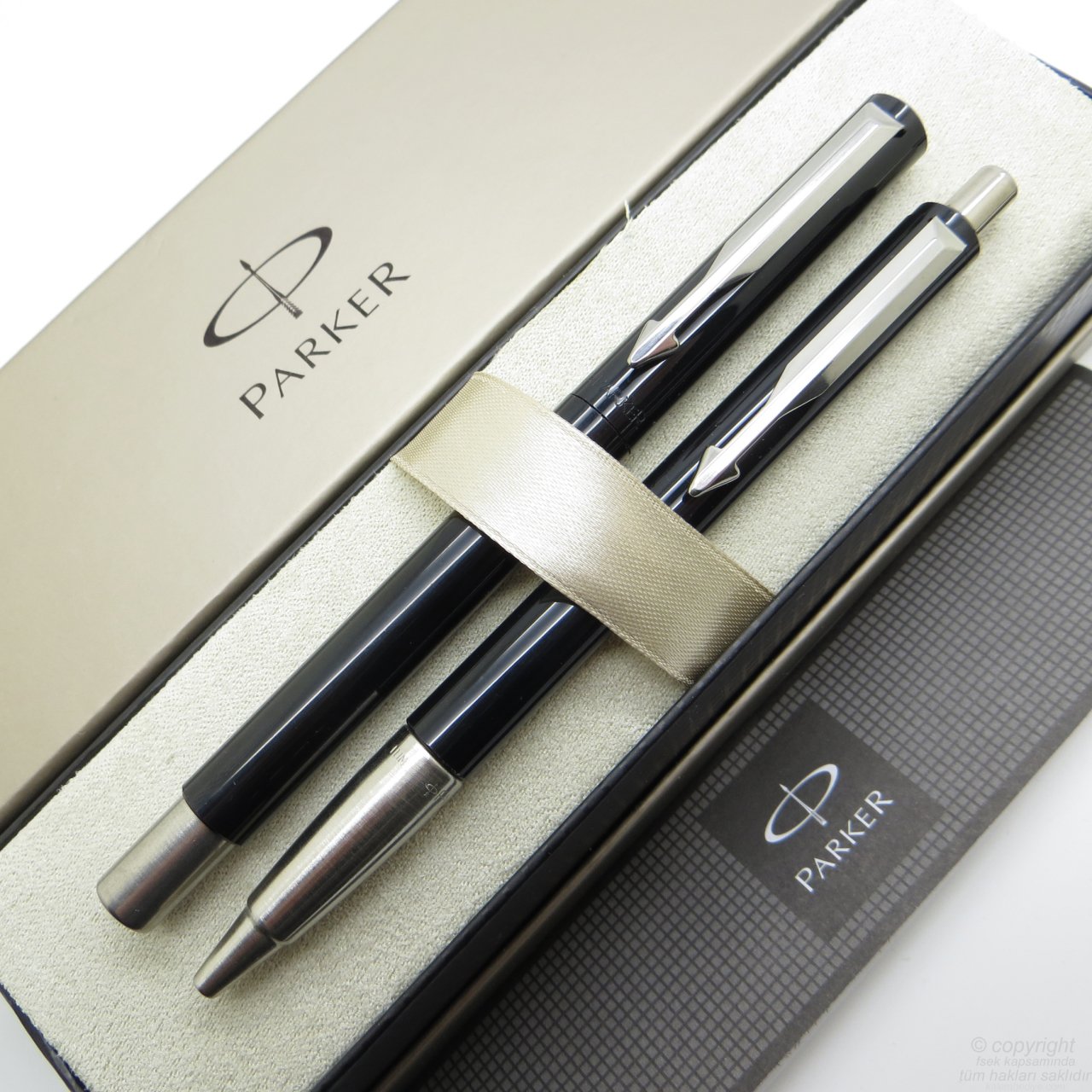 Parker Vector Siyah Roller Kalem + Tükenmez Kalem | İsme Özel Kalem | Hediyelik Kalem