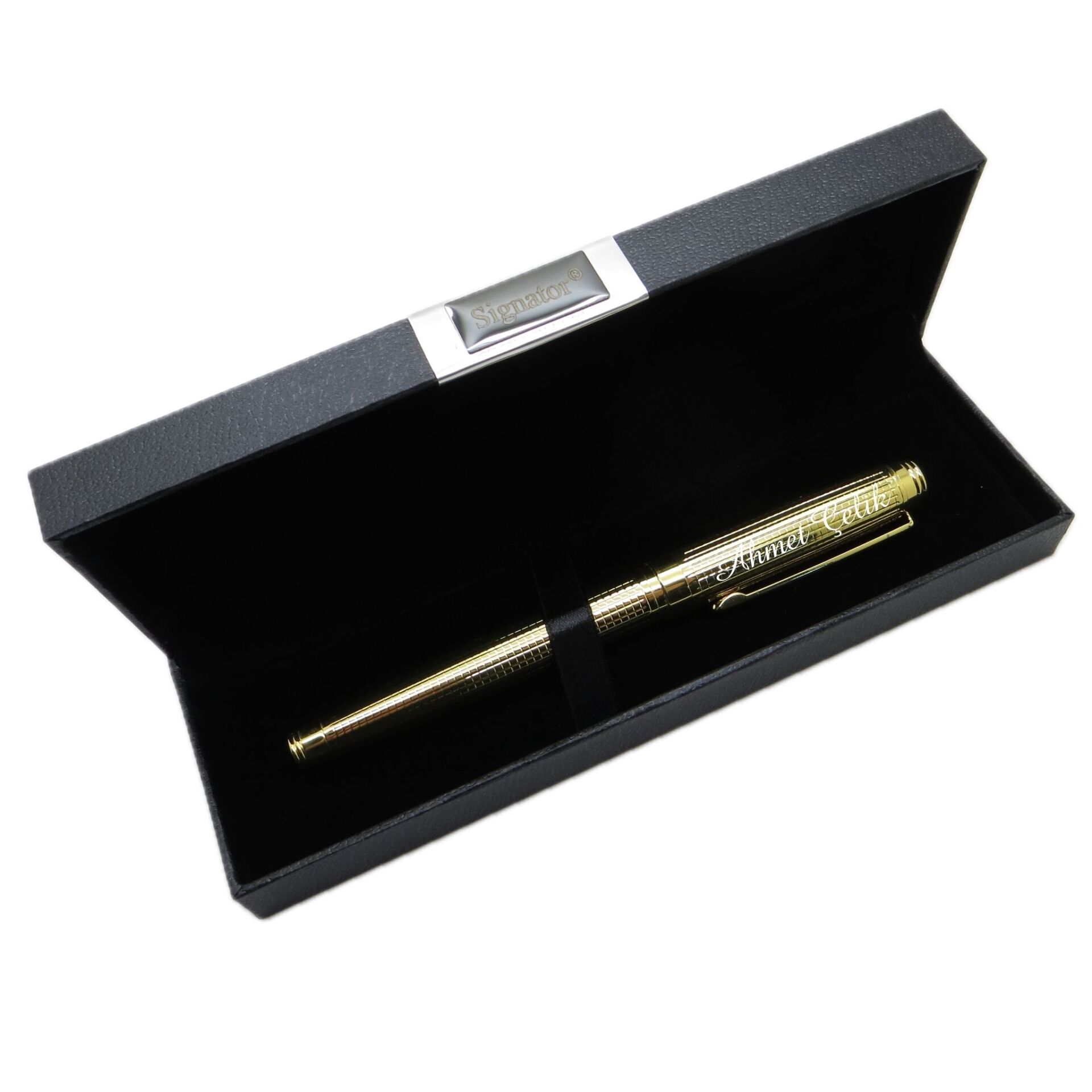 Signator® M558 Parlak Gold Desenli Roller Kalem | İsme Özel Kalem | Hediyelik Kalem