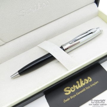 Scrikss 39 Siyah Krom Tükenmez Kalem | Scrikss Kalem | İsme Özel Kalem | Hediyelik Kalem