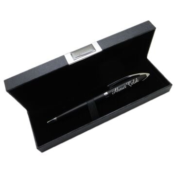 Signator® M560 Mat Siyah Krom Tükenmez Kalem | İsme Özel Kalem | Hediyelik Kalem