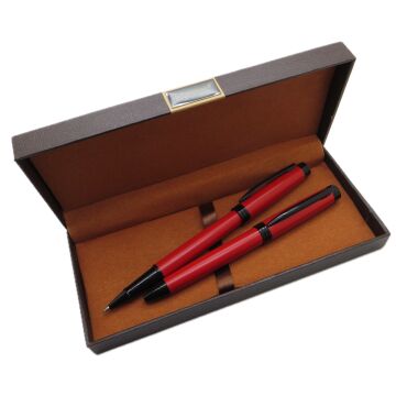 Signator® M567 Mat Kırmızı Kalem Seti | Roller + Tükenmez Kalem | İsme Özel Kalem | Hediyelik Kalem