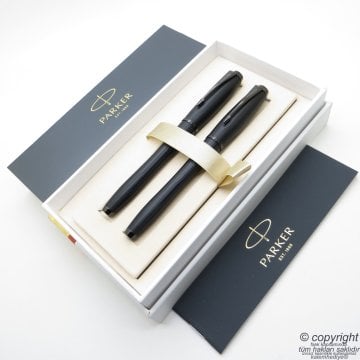 Parker Urban Premium Mat Siyah Dolma Kalem + Roller Kalem Set | İsme Özel Kalem | Hediyelik Kalem