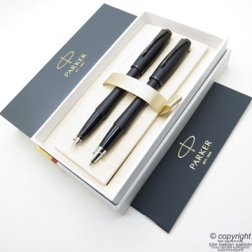Parker Urban Premium Mat Siyah Dolma Kalem + Roller Kalem Set | İsme Özel Kalem | Hediyelik Kalem