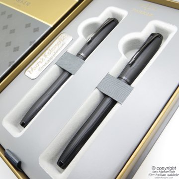 Parker Urban Premium Mat Siyah Dolma Kalem + Roller Kalem Set | İsme Özel Kalem | Hediyelik Kalem