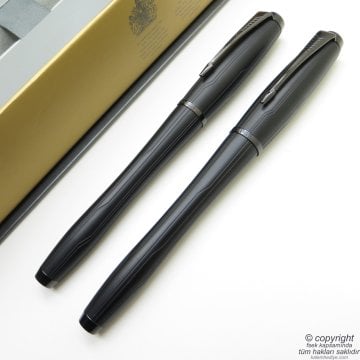 Parker Urban Premium Mat Siyah Dolma Kalem + Roller Kalem Set | İsme Özel Kalem | Hediyelik Kalem