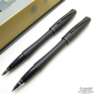 Parker Urban Premium Mat Siyah Dolma Kalem + Roller Kalem Set | İsme Özel Kalem | Hediyelik Kalem