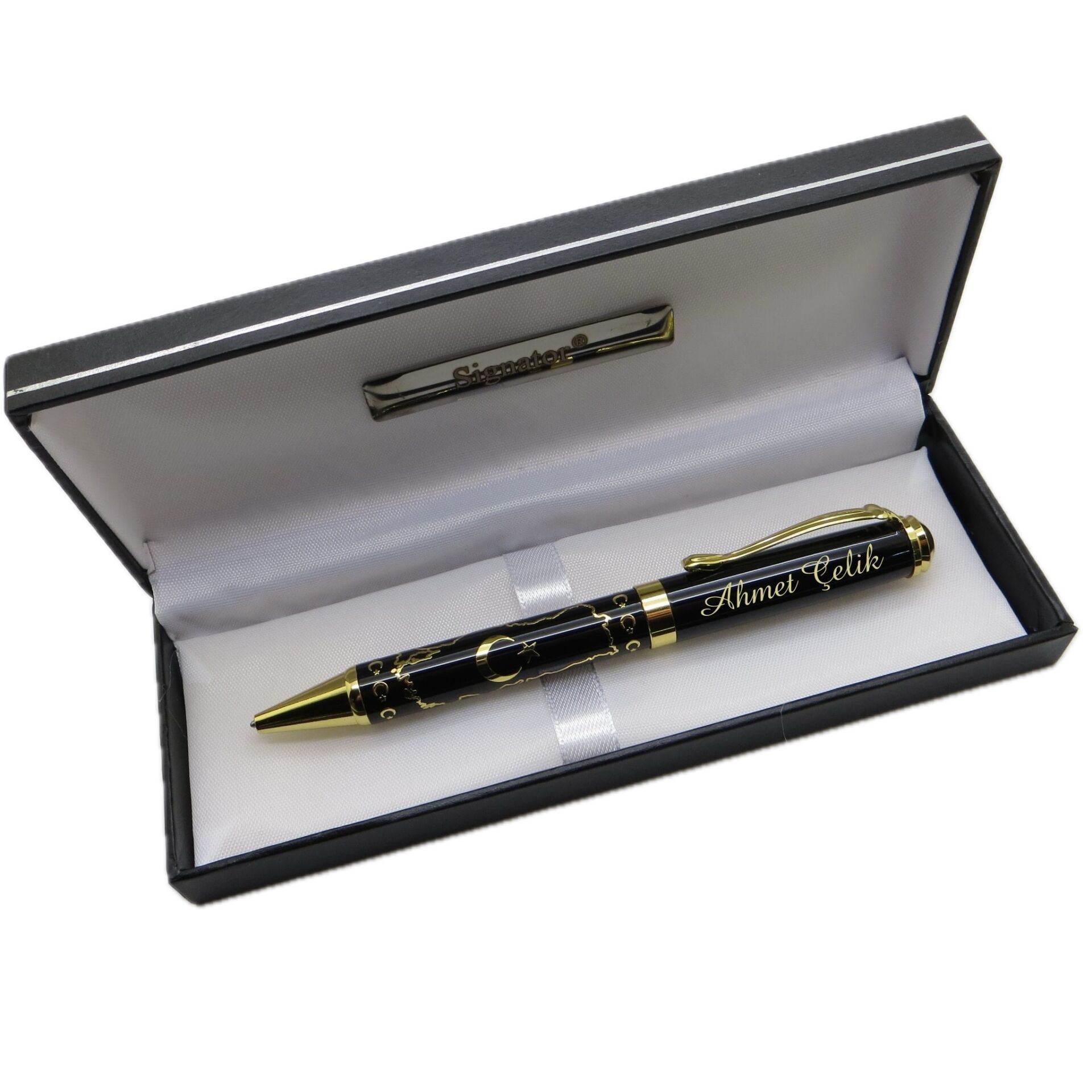 Signator® M571 Türkiye Haritalı Bayraklı Tükenmez Kalem | İsme Özel Kalem | Hediyelik Kalem