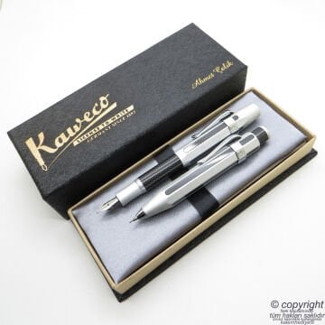Kaweco AC Sport Krom Kalem Seti | Dolma Kalem + 07 Versatil Kalem Set | İsme Özel Kalem