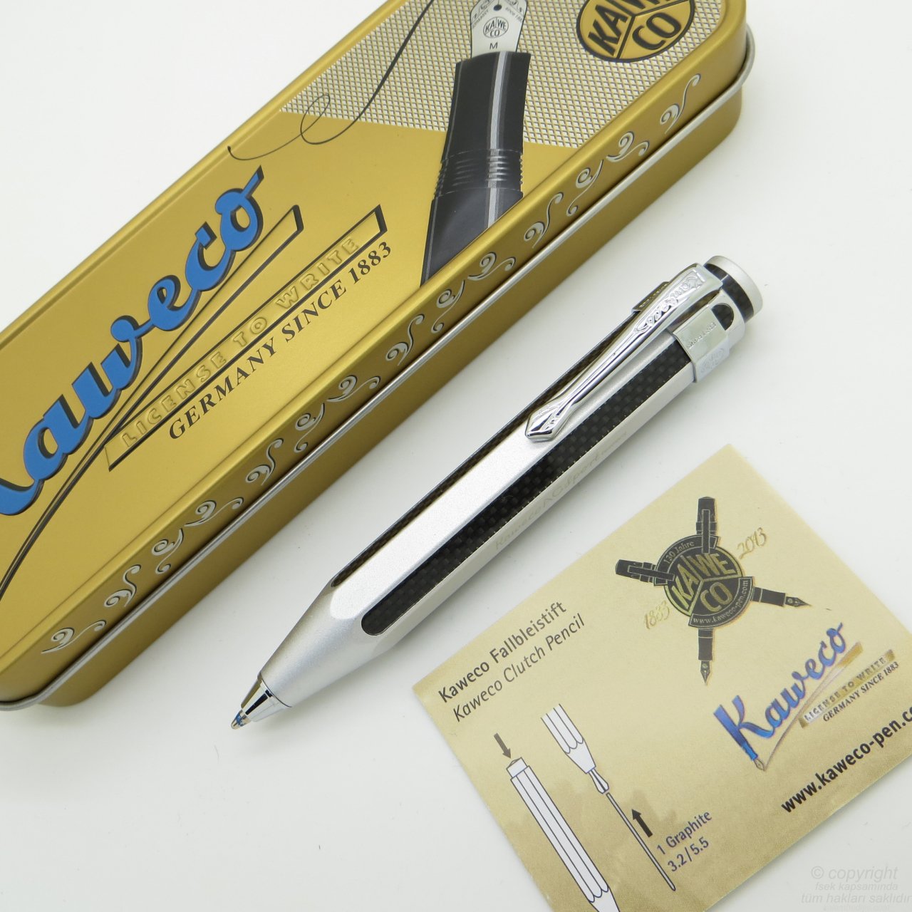Kaweco 10000148 Ac Sport Tükenmez Kalem Siyah Gümüş | İsme Özel Kalem