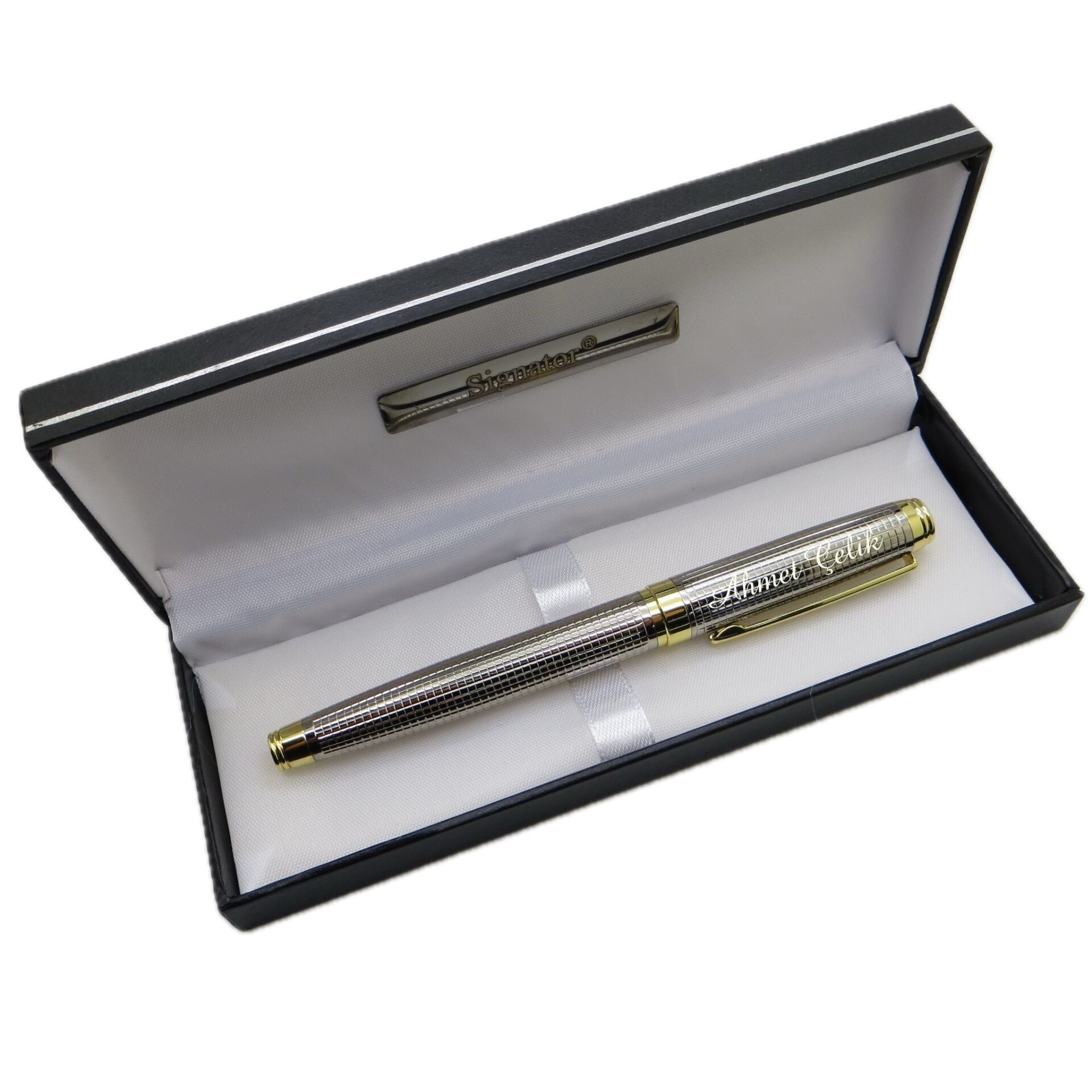 Signator® M579 Gold Krom Desenli Tükenmez Kalem | İsme Özel Kalem | Hediyelik Kalem