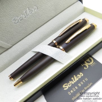 Scrikss 39 Rose Gold Dolma Kalem + Tükenmez Kalem Set | Scrikss Kalem | İsme Özel Kalem | Hediyelik Kalem