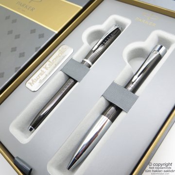 Parker Urban Premium Abanoz Siyah Dolma Kalem + Tükenmez Kalem Set | Parker Urban Premium| İsme Özel Kalem | Hediyelik Kalem