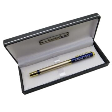 Signator® M593 Slim Gold Mavi Roller Kalem | İsme Özel Kalem | Hediyelik Kalem