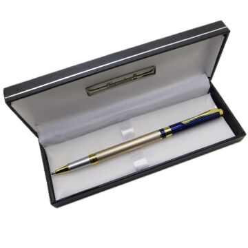 Signator® M593 Slim Gold Mavi Roller Kalem | İsme Özel Kalem | Hediyelik Kalem