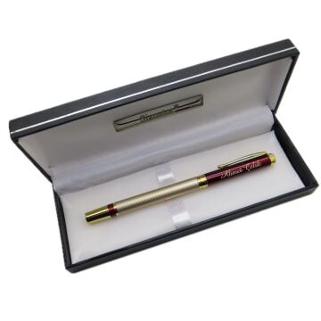 Signator® M594 Slim Gold Kırmızı Roller Kalem | İsme Özel Kalem | Hediyelik Kalem