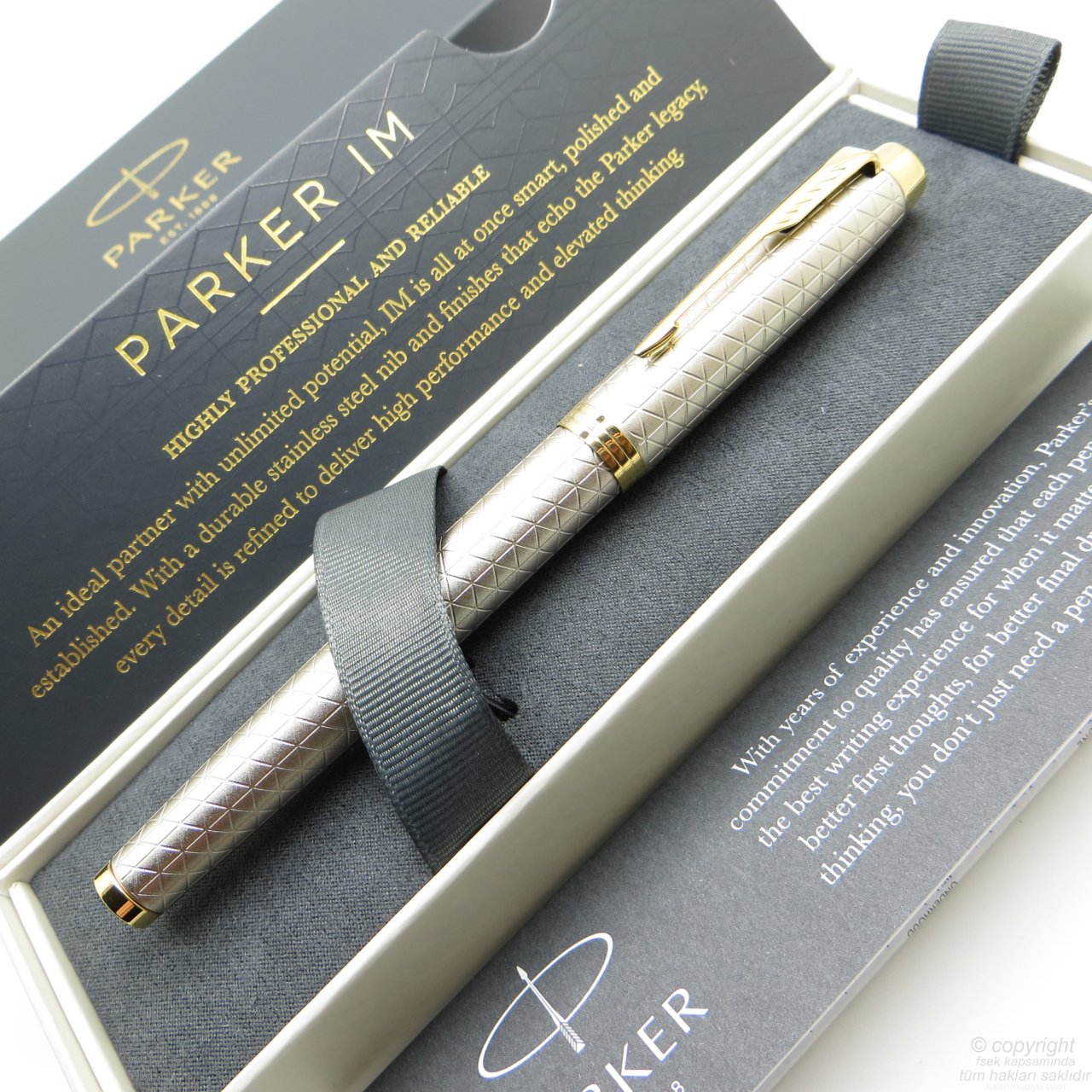 Parker IM Premium Saten Altın Roller Kalem | İsme Özel Kalem