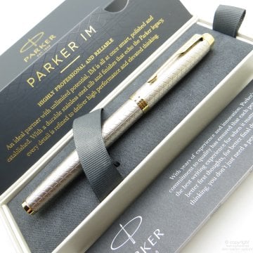 Parker IM Premium Saten Altın Roller Kalem | İsme Özel Kalem