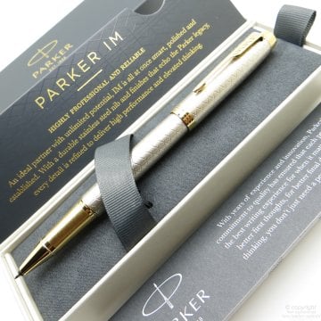 Parker IM Premium Saten Altın Roller Kalem | İsme Özel Kalem